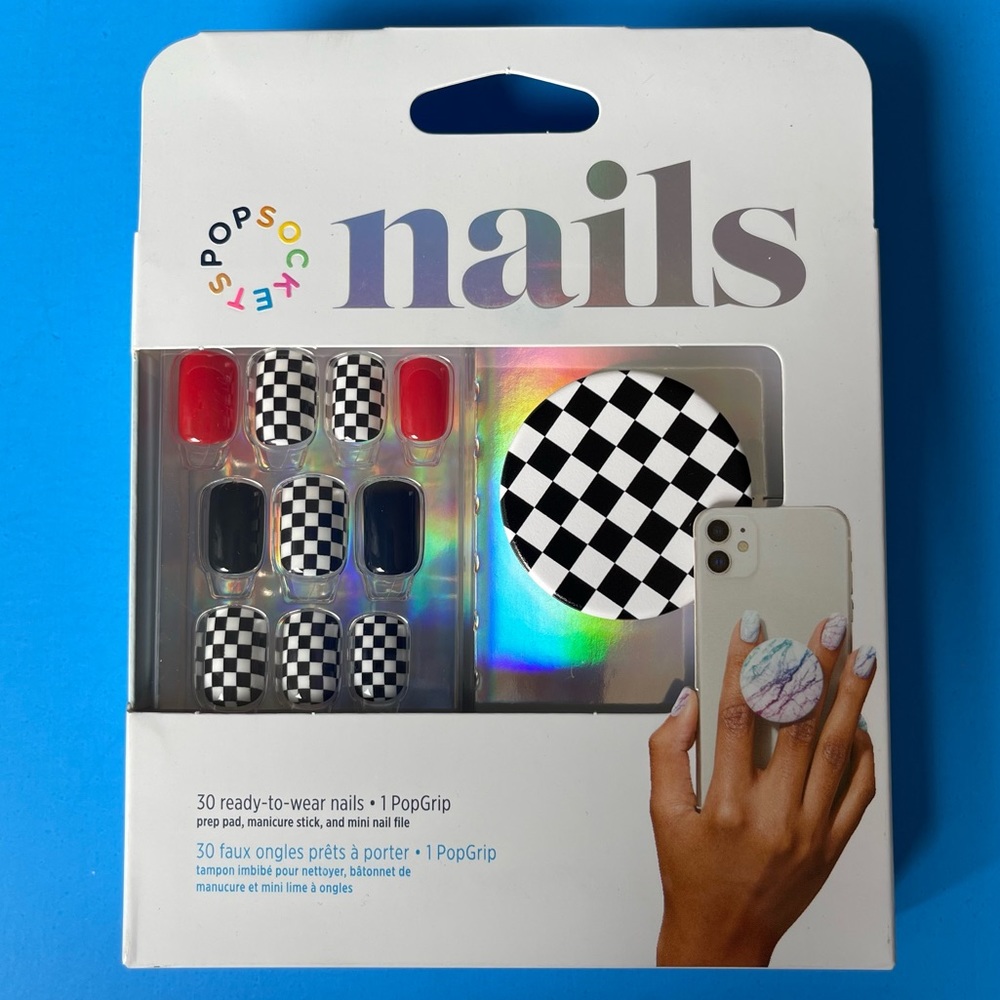 Popsocket - Checker Black PopGrip+Nails (CHECKERBOARD)